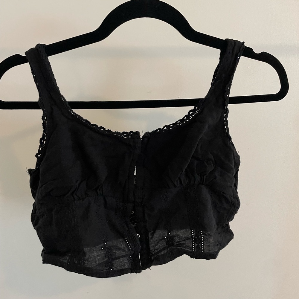 La Hearts Black Cropped Top
